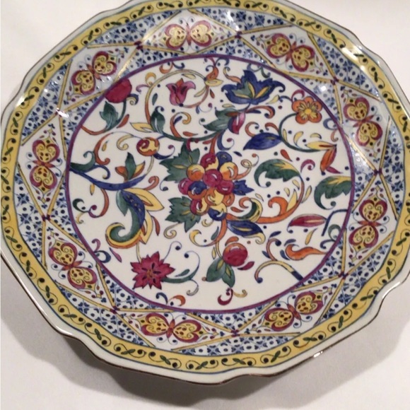 Porcelain Floral Decor Large Charger Platter/Plate Stamped 675- 12” - Picture 2 of 9